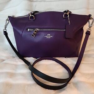 CoachCoach Purple Pebbled Leather Prairie Satchel